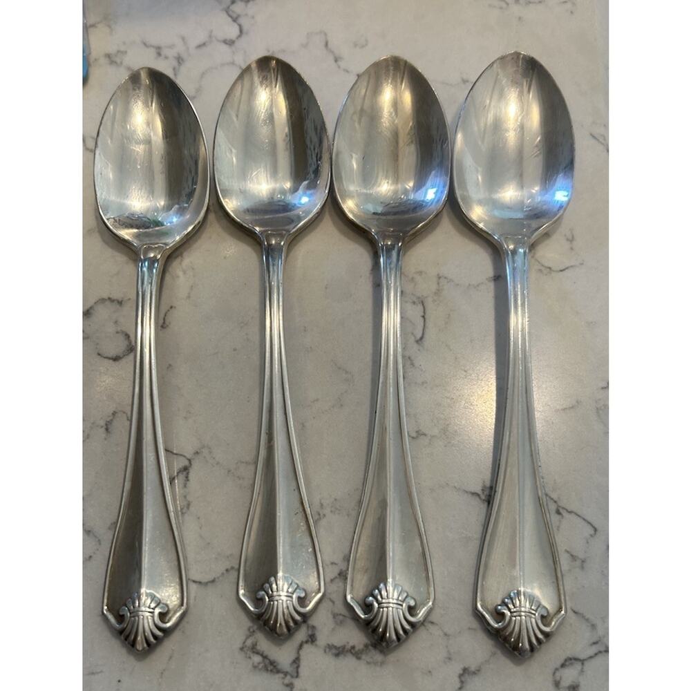 Vtg Rogers Oneida 1811 King James Silverplate Teaspoon Set of‎ 4 Flatware